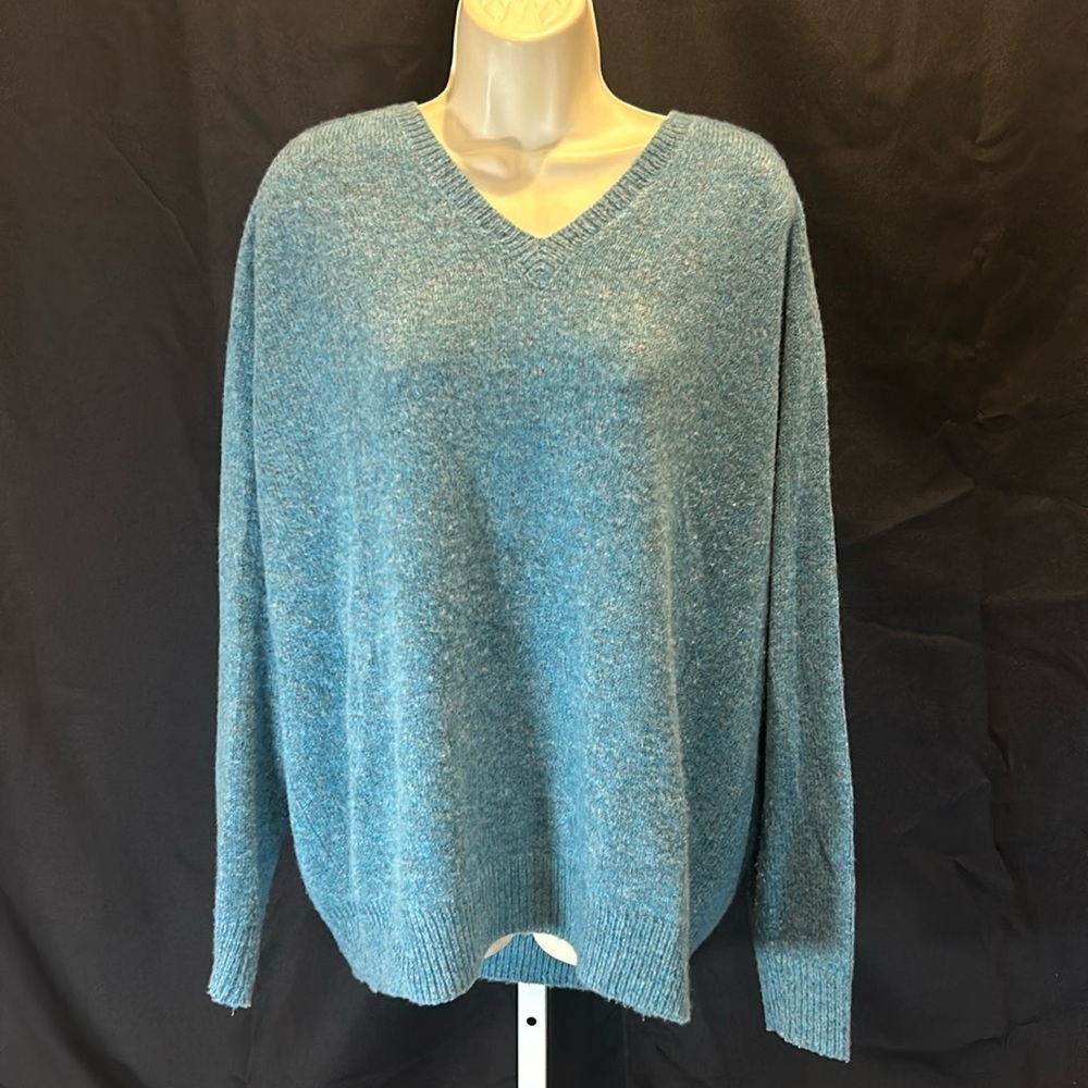 6397 Beautiful Blue Cozy Wool Cashmere Women’s Sweater L